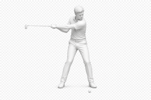 Golfer at backswing club horizontal (BCH)