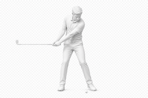 Golfer at downswing club horizontal (DCH)
